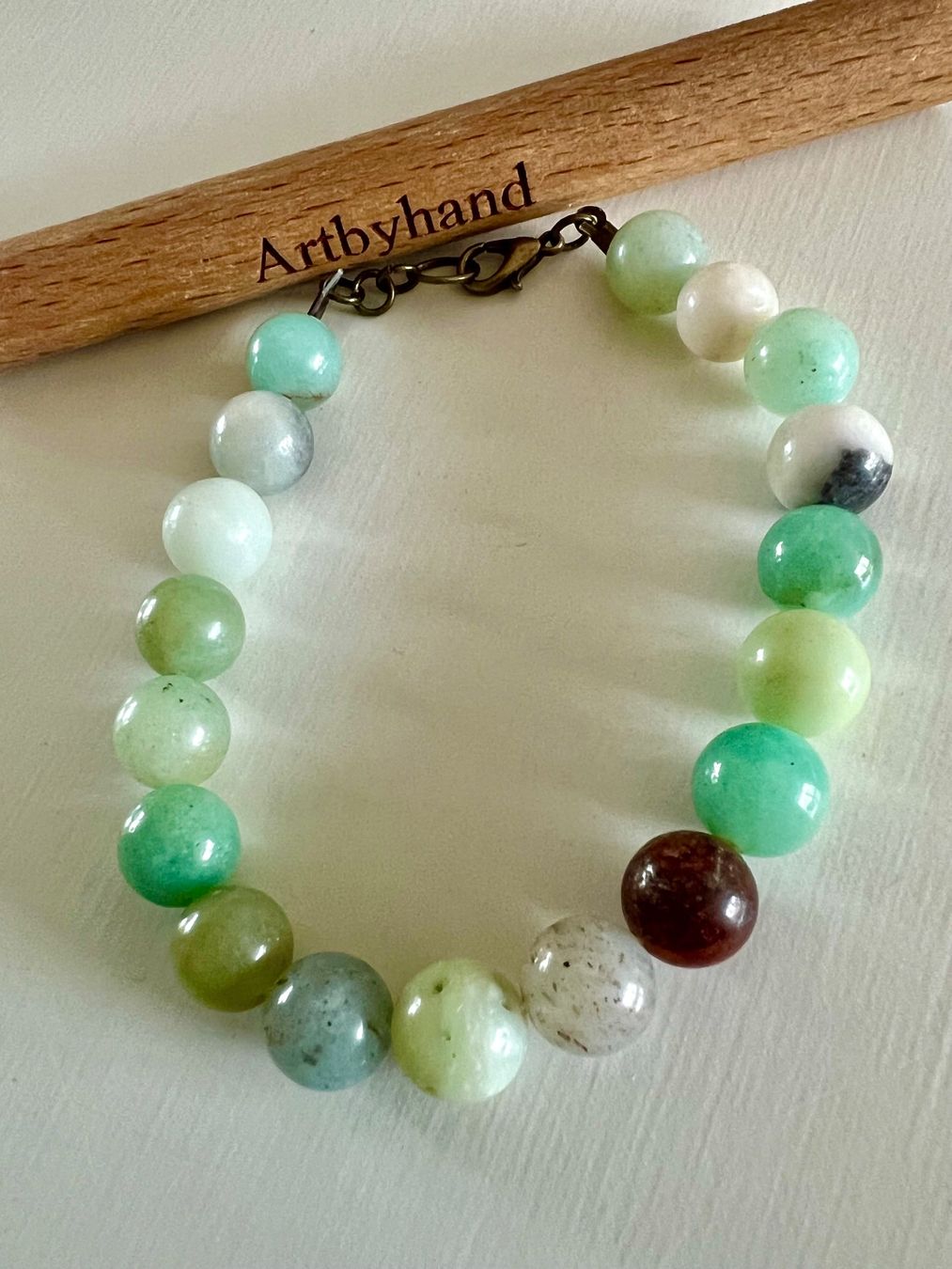 Armbänder & -reifen: Edelstein Armband Chalcedon & Aventurin - Unikat – Gebraucht aus Ruswil von artbyhand 6