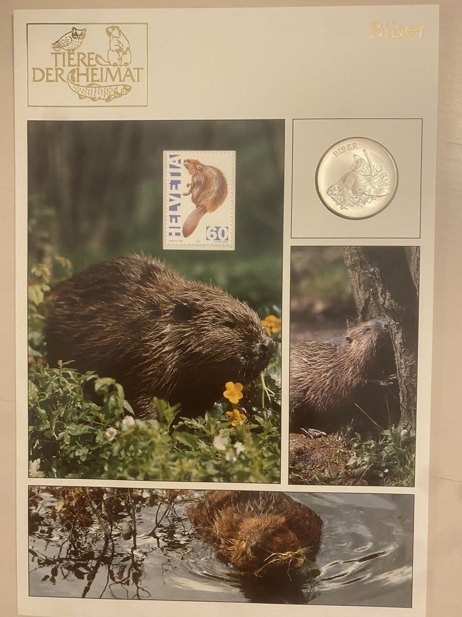 Medaglie: Numisbrief Tiere der Heimat Biber Silber – Nuovo (secondo la descrizione) da Muralto venduto da Alex1912