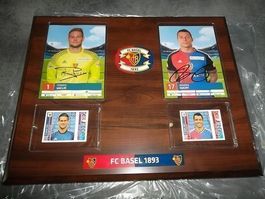 FC BASEL Autogramm Suchy u. Vaclik Plakette