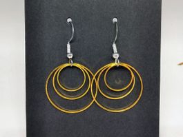 Ohrringe aus drei Metallringen 22/16/12 mm Farbe GOLD NEU -2