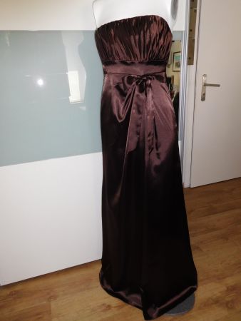 Langes Abendkleid Festkleid Ballkleid Gr. 34/XS braun