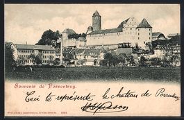AK Porrentruy, Ortsansicht mit Schloss