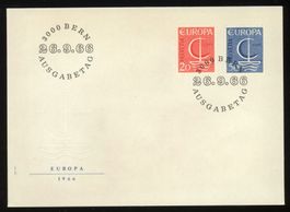 1966, FDC, Europa (Nr. 443–444)