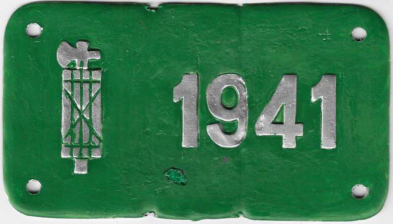 Insegne: Velonummer St. Gallen 1941 SG 41 – Usato da Bülach venduto da gmstart