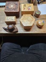 7 antike Holzschatullen (S)