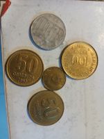 Collection de 5 pièces de monnaie anciennes Argentine