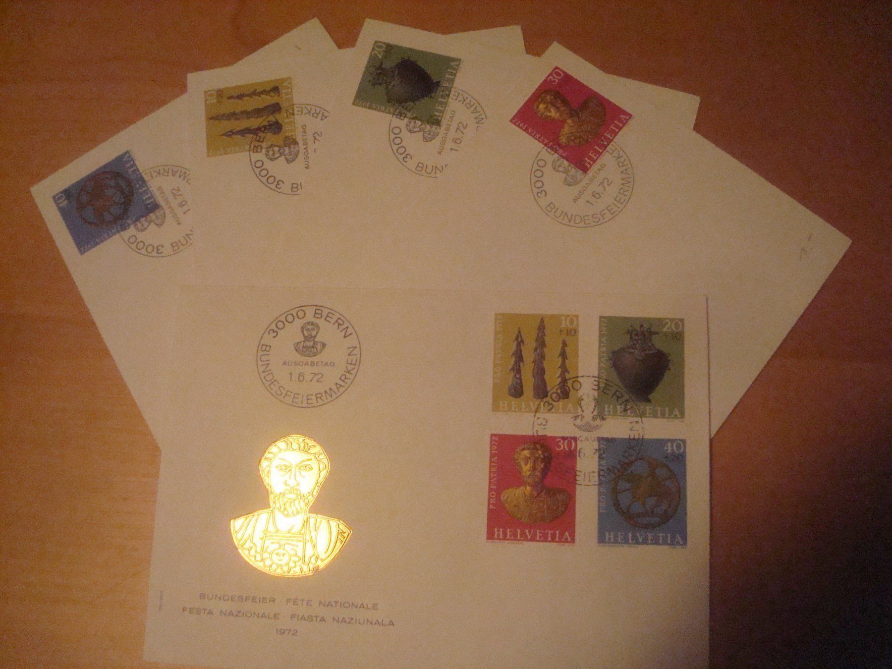 Tutti i francobolli: PP 1972 FDC Serie einzeln und 4er – Usato da Gordola venduto da Polentaefung 1