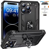  iPhone 14 Plus Handy Hülle Hybrid Bumper Panzer  -schwarz 