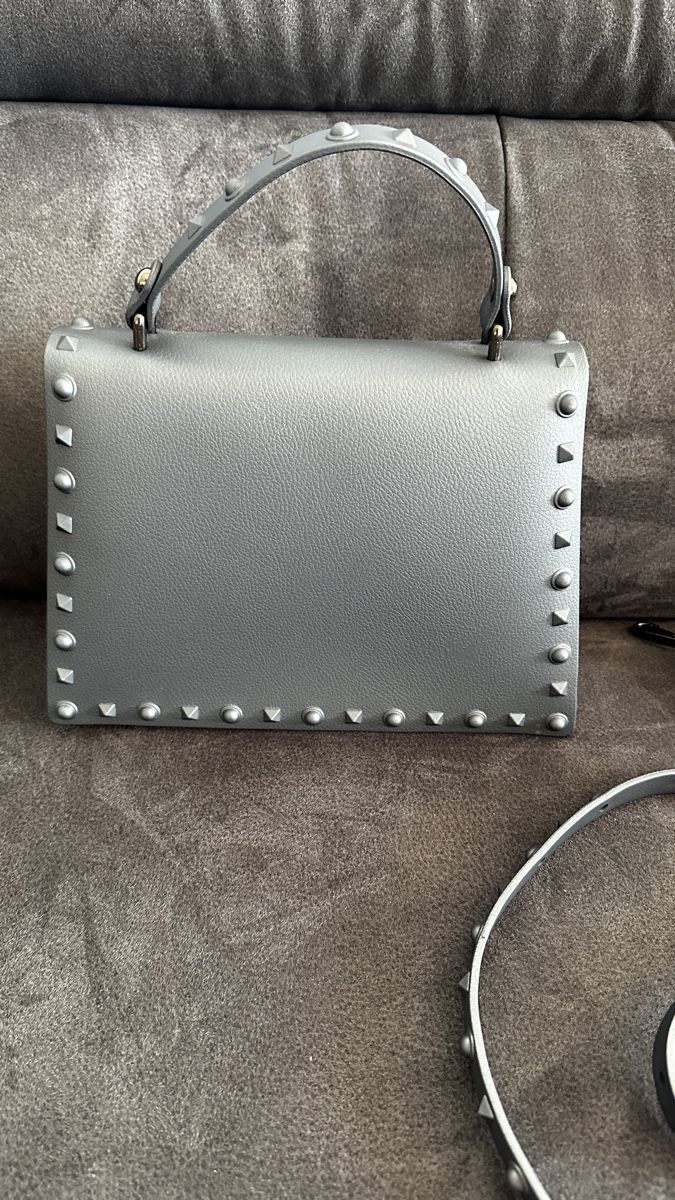 Borse da donna: Graue Handtasche mit Nieten, neu! – Nuovo (secondo la descrizione) da Winterthur venduto da -BeHappy24- 4