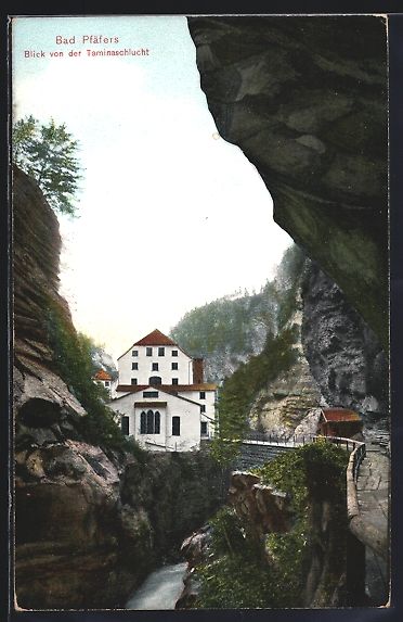 Cartoline postali: Bad Pfäfers, Blick von der Taminaschluc – Usato da Berlin venduto da bartko-reher