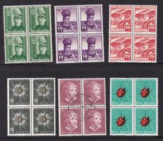24 Stk. Pro Juventute Viererblocks ab 1939