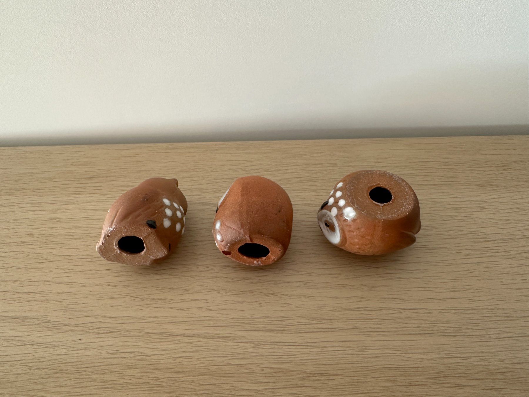 Figuren: 3 Eulen Setzkastenfiguren / Tonfiguren (ca. 4.5cm) – Gebraucht aus Urdorf von Erika666 3