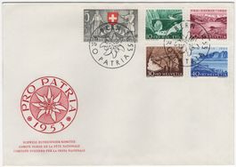 Pro Patria 1953 auf offiziell illustriertem FDC