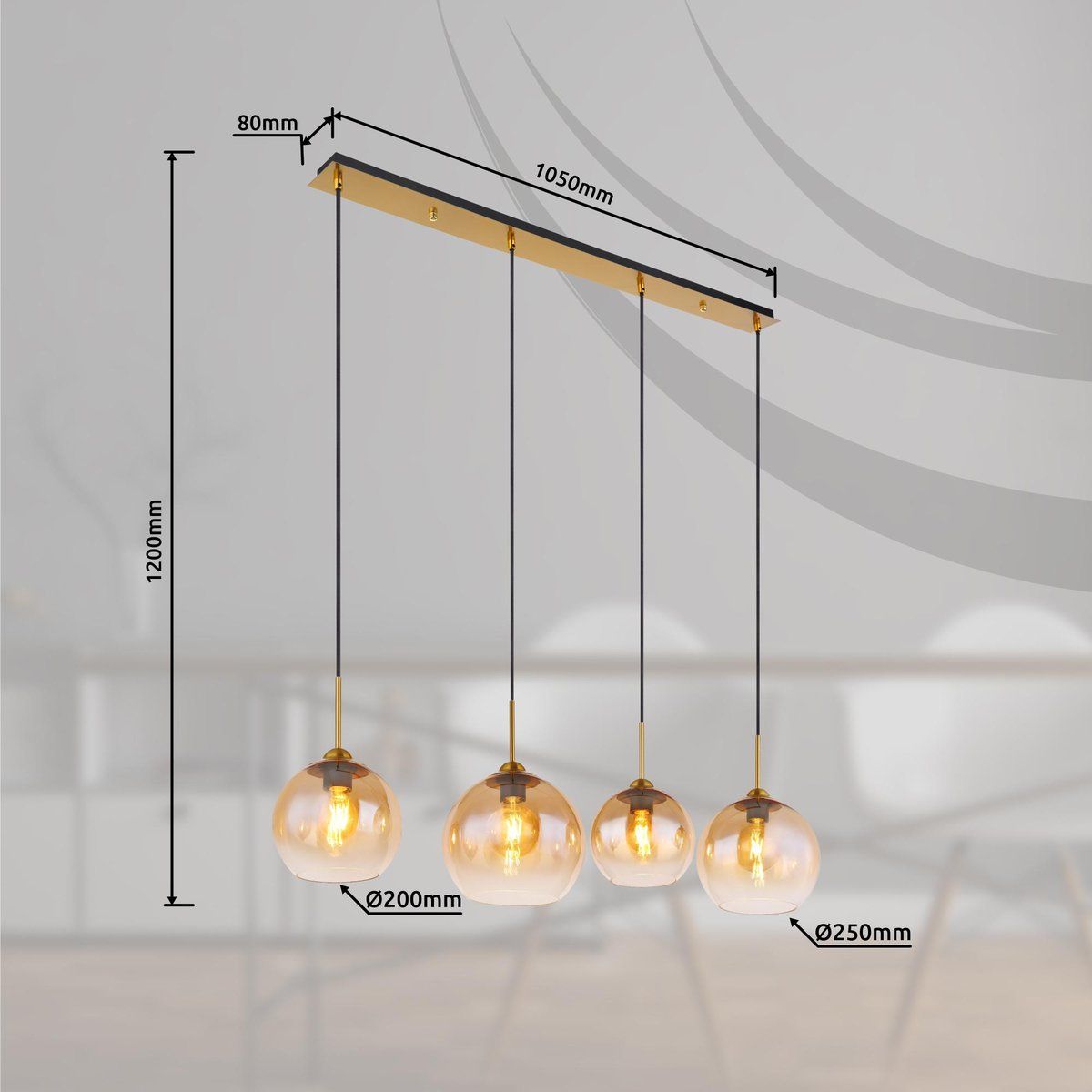 Lampadari & plafoniere: Pendelleuchte, Glas, 120 cm x 25 cm – Nuovo (secondo la descrizione) da Kreuzlingen venduto da Smart-Light 2