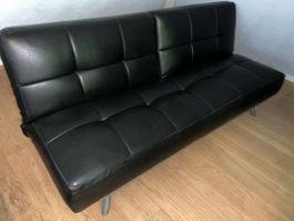 Schwarzes Ledersofa - Top Zustand