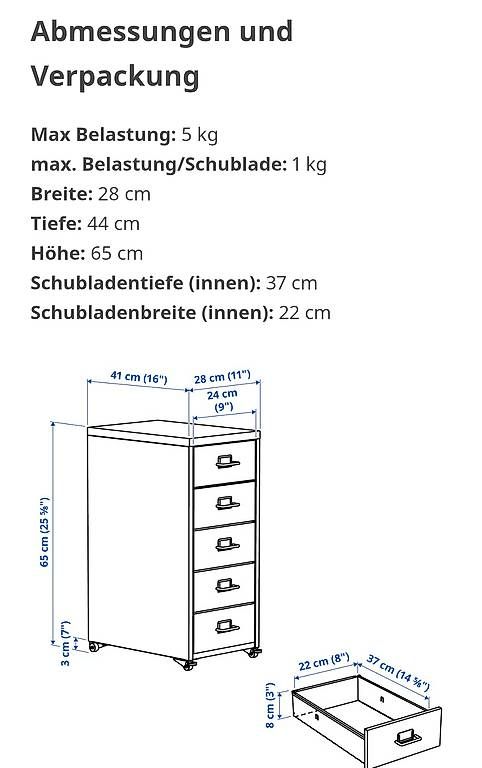 Eléments de bureau: Rollcontainer / Schubladenelement HELMER ikea – D'occasion à Willisau par mustanggti81 2