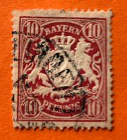 Briefmarken aus Bayern Wappenschild gestempelt 