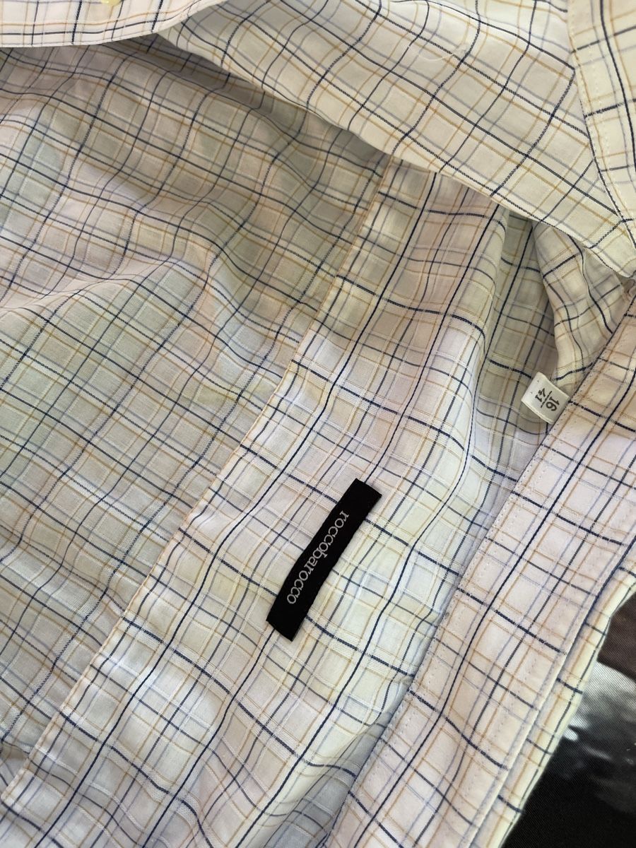Camicie: Chic Camicia uomo roccobarocco bianca a quadri -L-Tg41 – Nuovo (secondo la descrizione) da Gordevio venduto da LanaZimm 5