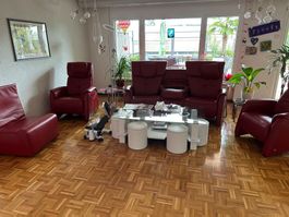 Ledersofa rot 6-sitzig mit Funktionen guter Zustand