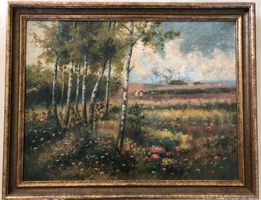 Gemälde Ölgemälde Bild "Birken" signiert H. Studer
