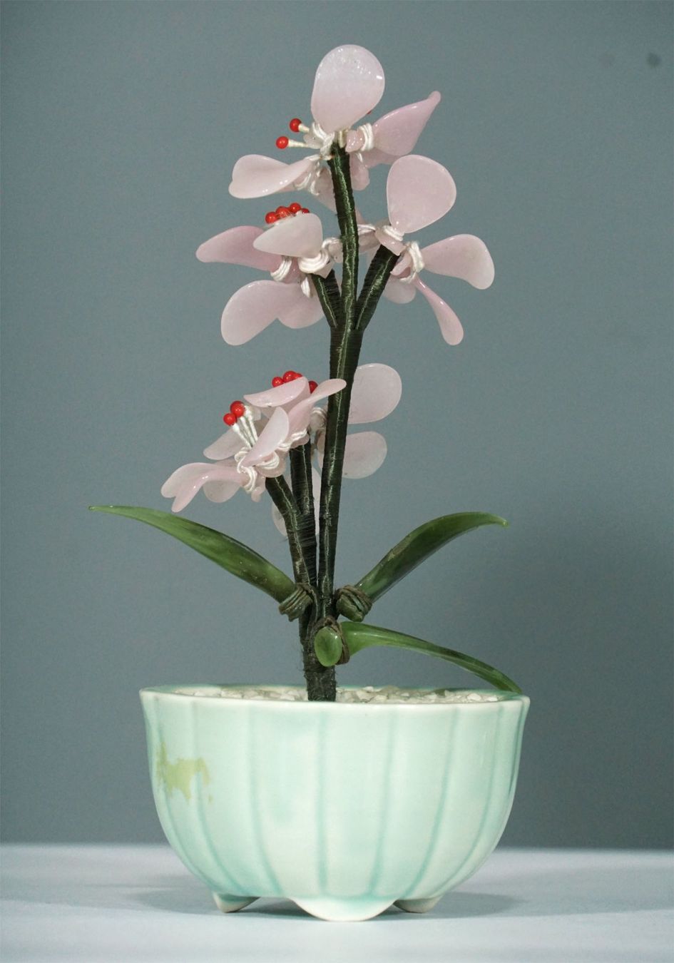 Murano Statuette: Glasblume und Engeli mit Murano Amphore by Chiantese – Usato da Meggen venduto da Brockitare 2