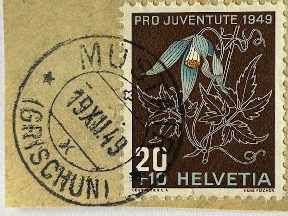 Müstair Graubünden 1949 auf top Pro Juventute Briefmarke o (Gebraucht ...