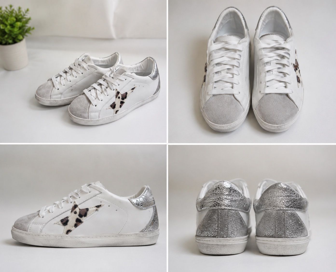 Damenschuhe: Sneakers 37 vera pelle con stella animalier e dettagli – Neu (gemäss Beschreibung) aus Rancate von Birbine