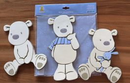 Wanddekoration Bären Decofun 3 Stück neu in OVP
