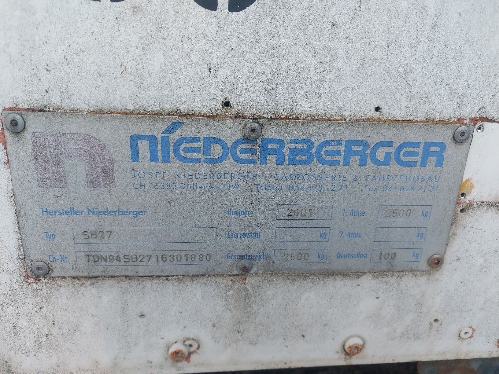 Niederberger Rimorchi: NIEDERBERGER SB 27 – Usato da Sumiswald venduto da ForstCounty 4