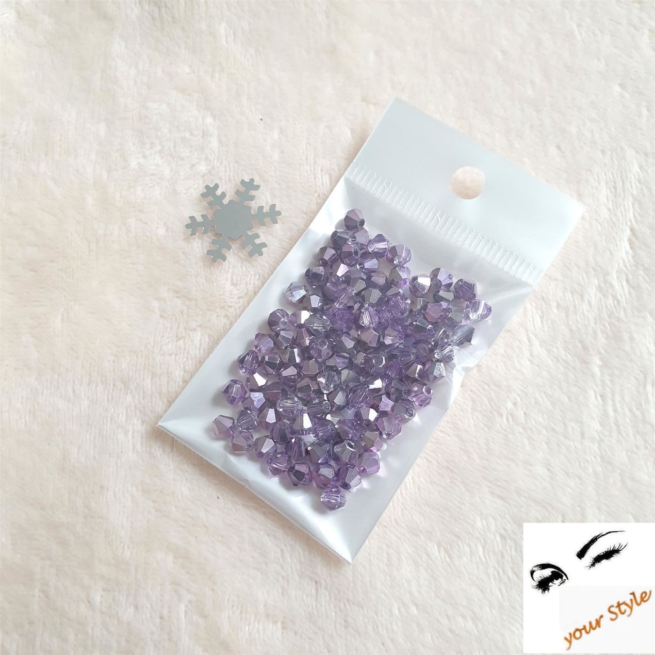 Perle (finte): 100 Stk. Glas- Perlen 4mm "shiny violet metallic" – Nuovo e nell'imballaggio originale da Oberglatt ZH venduto da -your-Style- 2