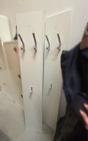 Garderobenpaneel 2 Stück weiss mit Haken