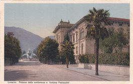 Locarno Palazzo della conferenza e fontana Pedrazzini