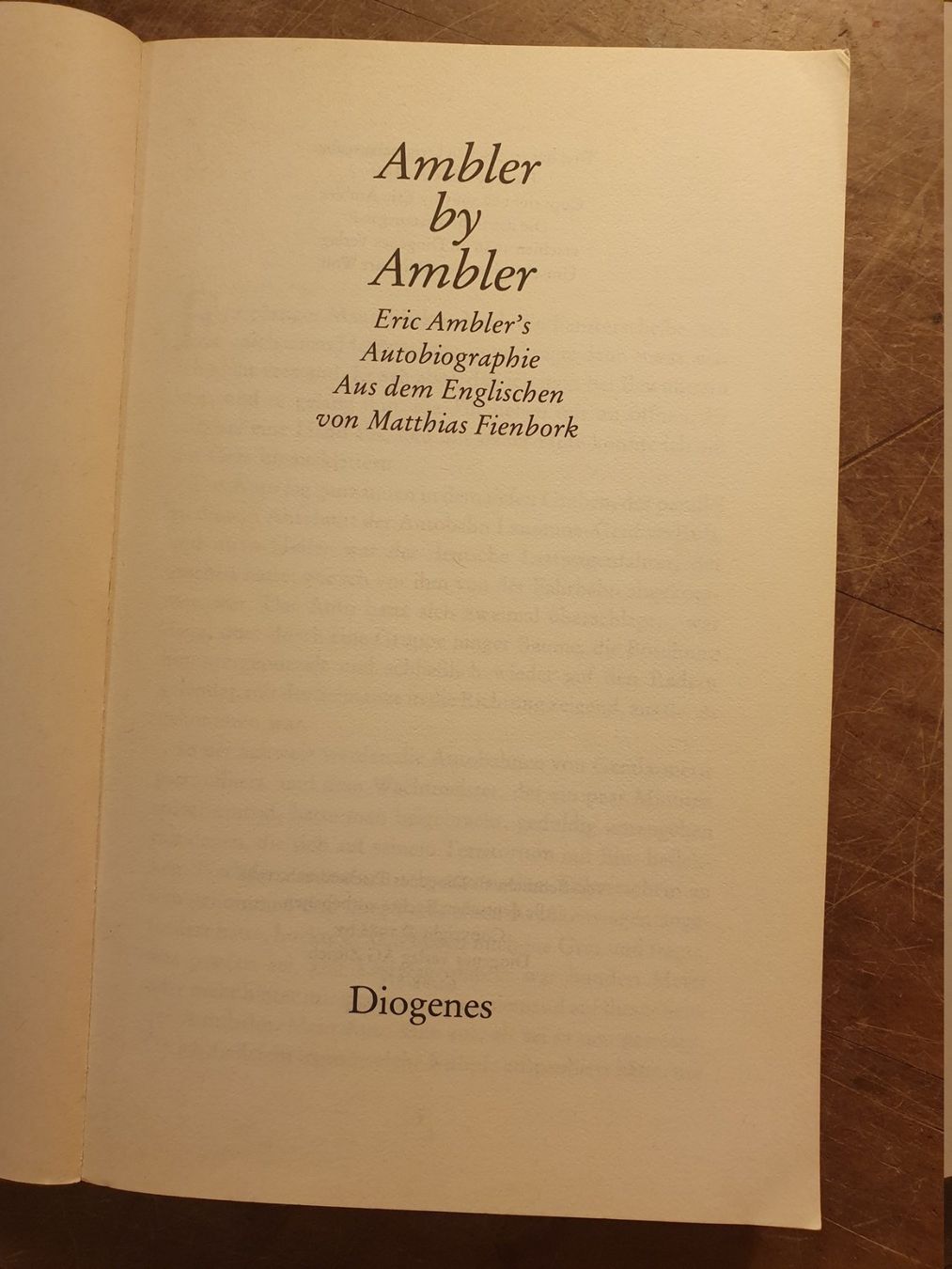 Libri: Ambler Ba Ambler - Eric Ambler – Usato da Zürich venduto da loosebone 1