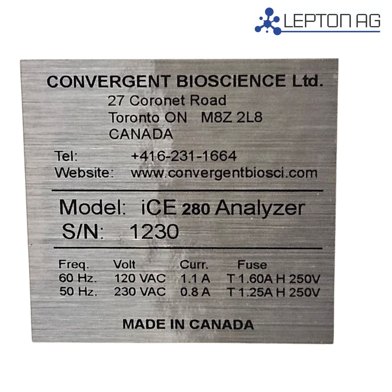 Alle Maschinen: Convergent Bioscience iCE280 FAST IEF Analyzer – startet auf – Gebraucht aus Niederdorf von LeptonAG_Labor2 5