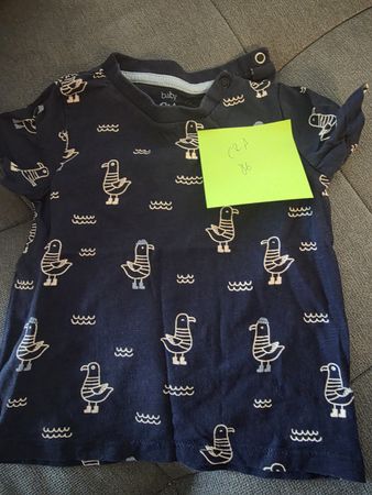 Baby T-Shirt Gr. 86, dunkelblau mit Möwen Muster, Top!