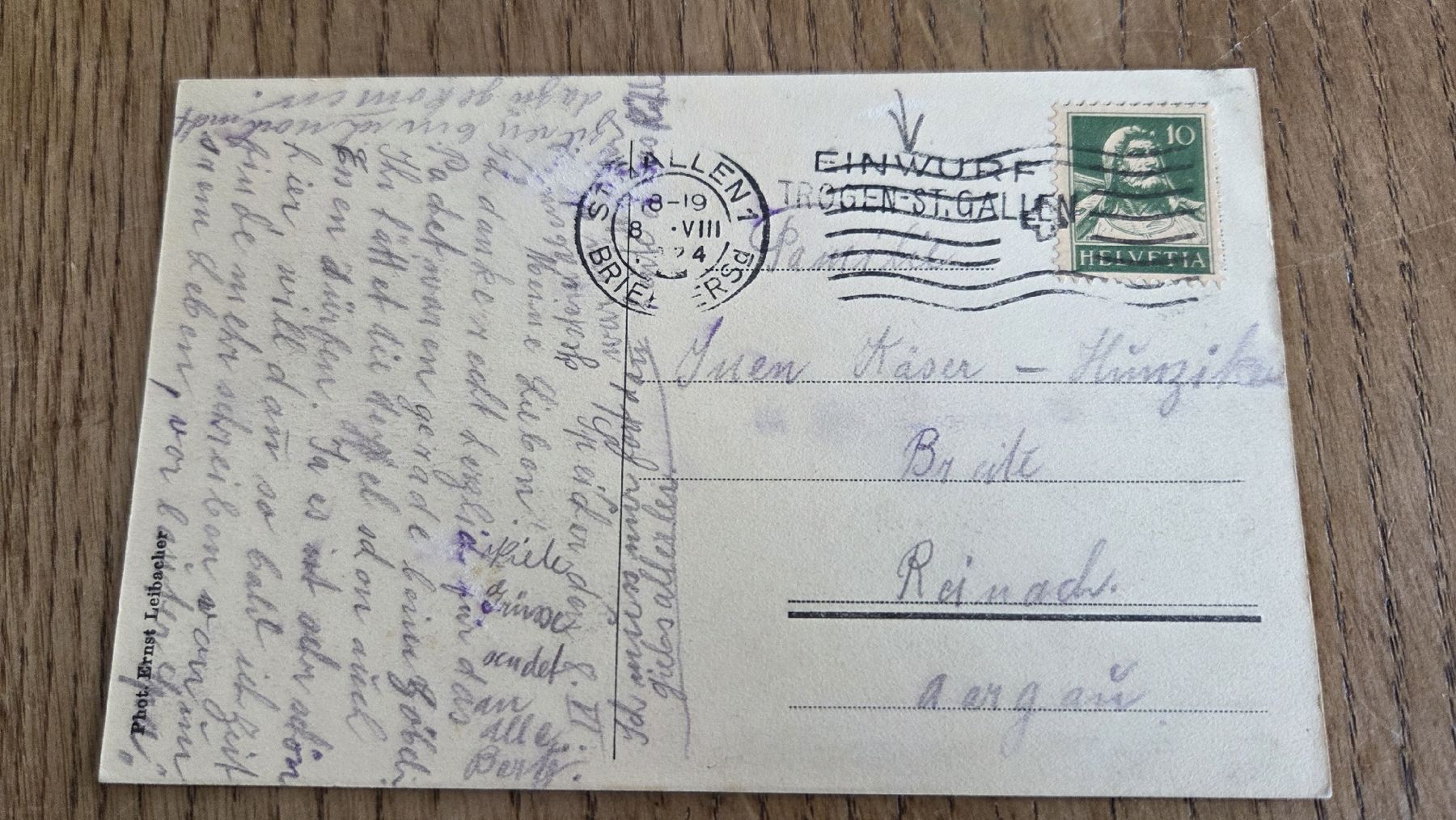 Tutti i francobolli: 1924 Stempel Einwurf Trogen -St.Gallen Ansichtskarte Evang.K – Usato da Arni AG venduto da Moth68
