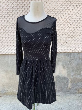 Schwarzweiss gepunktetes ONLY Jersey Kleid Gr. S