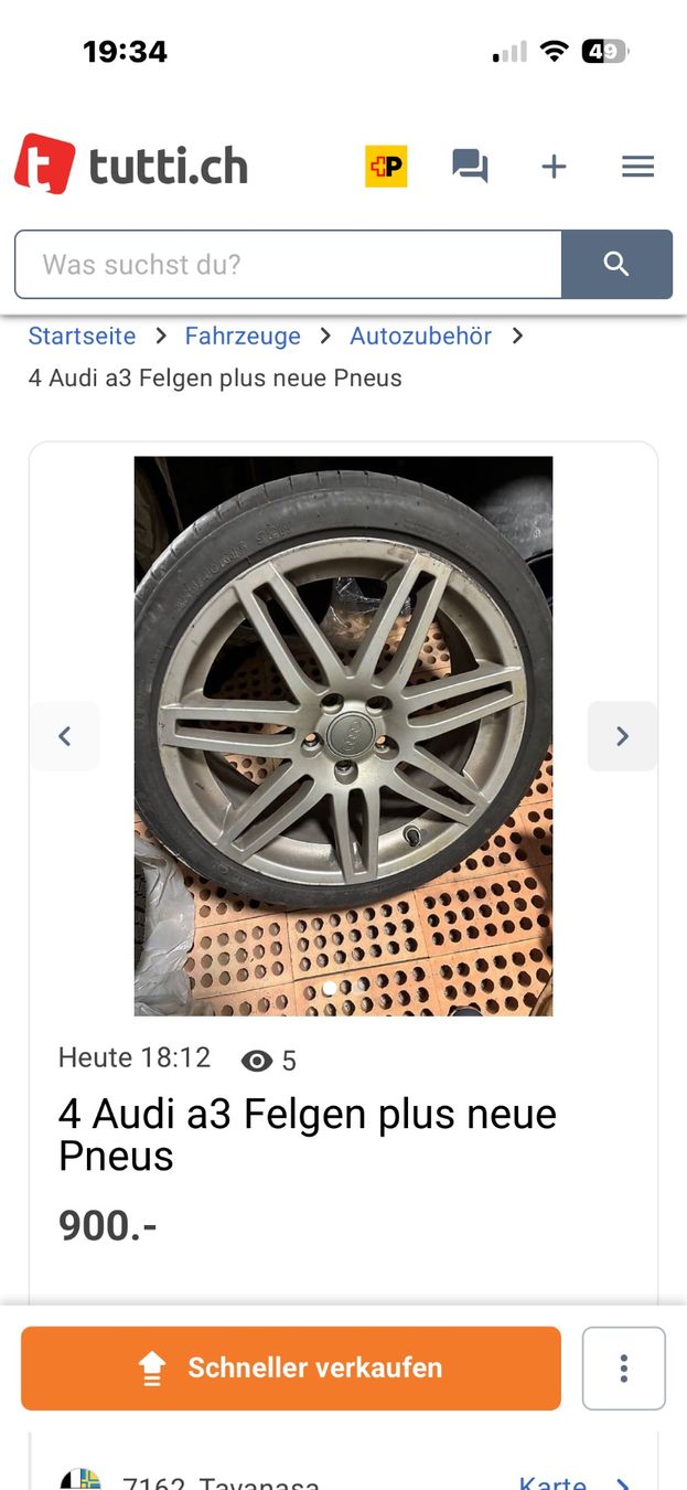 Audi Felgen: 4 Audi a3 Felgen plus neue Pneus – Gebraucht aus Zignau von RilanaF