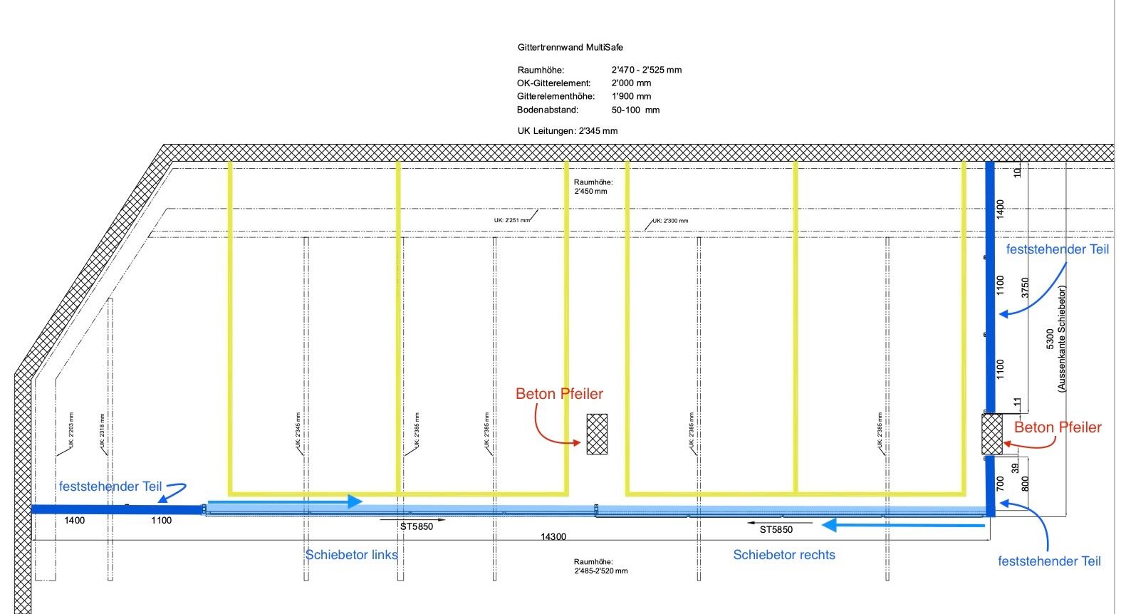 Recinzioni: Gittersystem Typ MultiSafe feuerverzinkt mit 2 Schiebetoren – Nuovo (secondo la descrizione) da Kriens venduto da Wabel 2