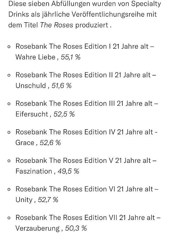 Bevande alcoliche: Rosebank The Roses Edition 1-7 – Usato da Jens venduto da KillBill 1