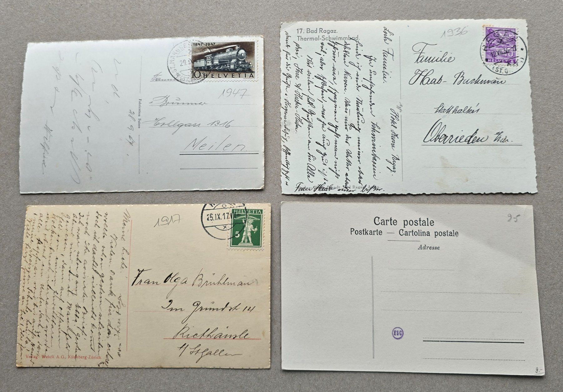 Cartoline postali: Bad Ragaz AK 4 Stk. (2) – Usato da Rheinau venduto da MakalekaAloha 3