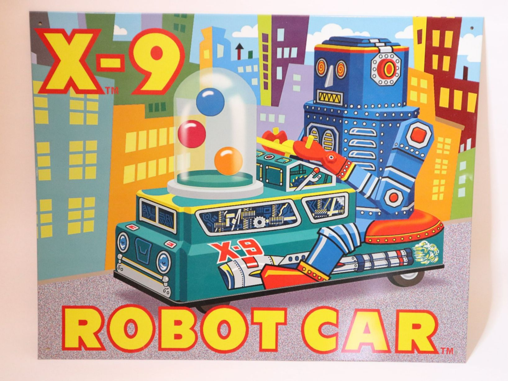 Schilder: 1998 Blechschild X9 Robot Car Roboter – Gebraucht aus Eschenbach SG von Astalavista