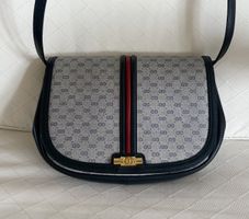 Gucci Schultertasche Vintage Leder original blau neuwertig 