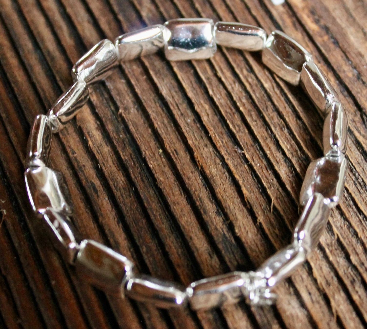 Bracciali & Braccialetti: Elastische Armkette, Messing versilbert – Nuovo (secondo la descrizione) da Kirchlindach venduto da hekilida