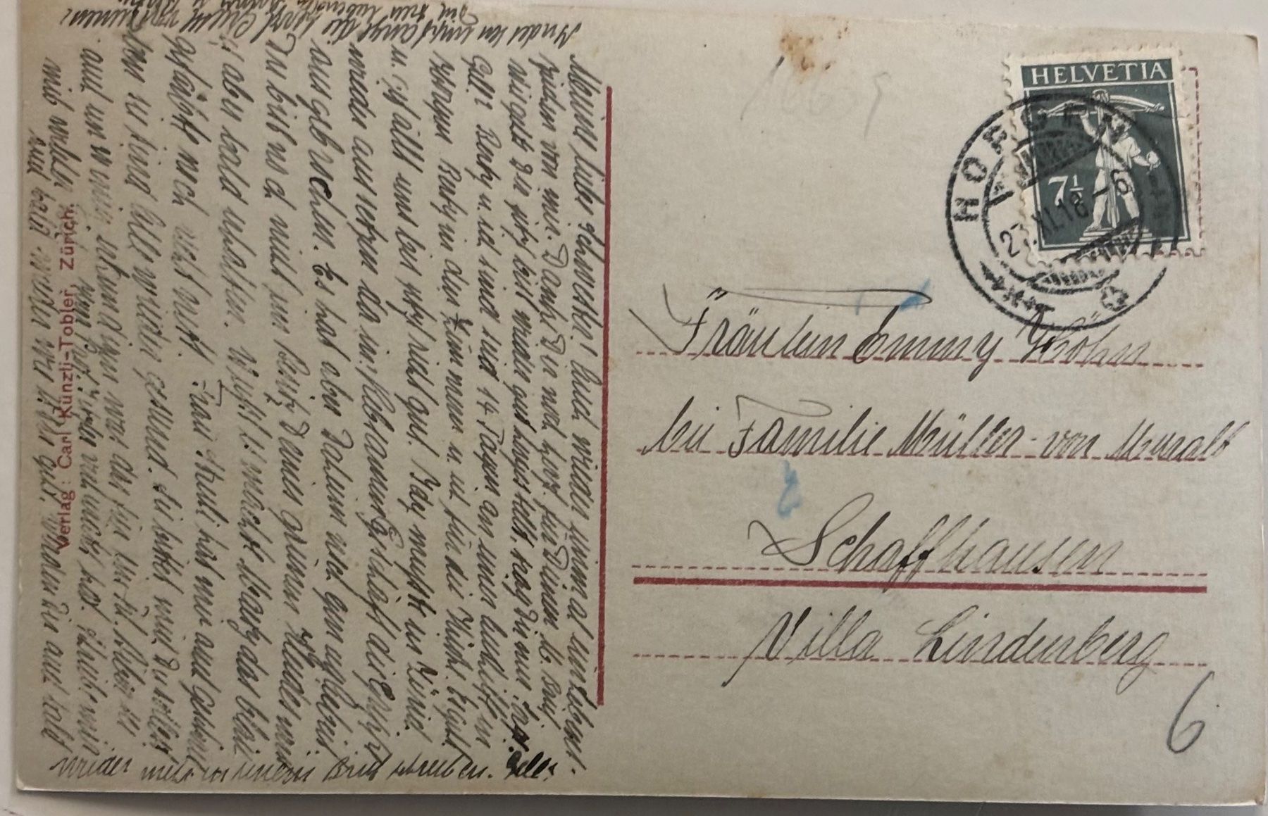Cartoline postali: Horgen, 1918 – Usato da Frauenfeld venduto da Merk52 1