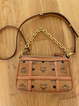 MCM Tasche Cognac Braun Gold neu