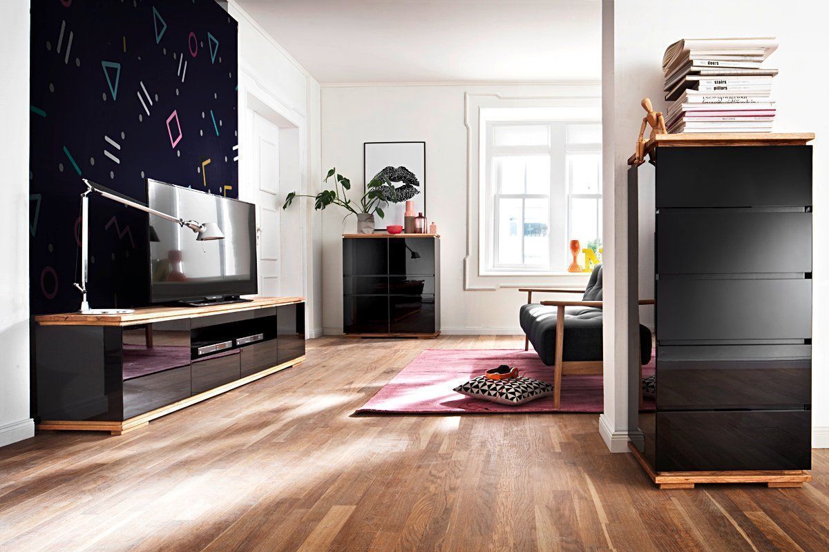 Schränke: Highboard Kommode CHIARO Asteiche schwarz Hochglanz – Neu und originalverpackt aus Unterentfelden von moebelrufli 6