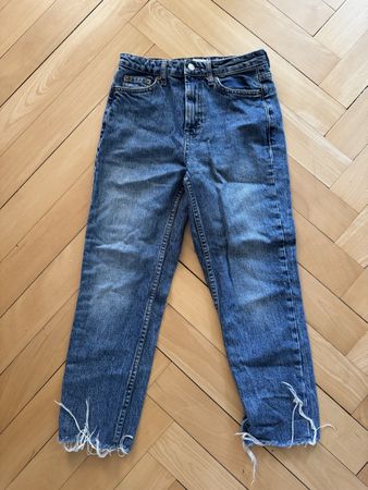 Topshop Cropped Straight Jeans W26/66cm Blue Used