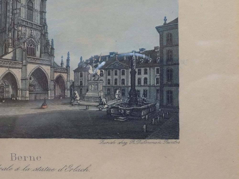 Incisioni: Bern Münster Erlach Statue Goldrahmen – Usato da Risch venduto da Rischli15 3