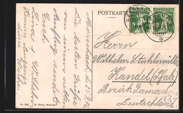 Cartoline postali: AK Morschach, Totale mit Rigi-Hochfluh – Usato da Berlin venduto da bartko-reher 1